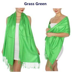Pashmina Style Wrap Scarf Shawl Cover Fringe Summer Green Grass SALE 2 FOR 15